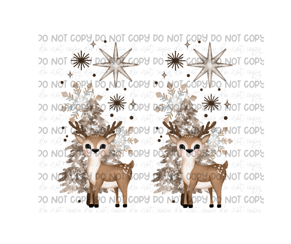 Winter Deer SLEEVES-Ready to Press Transfer