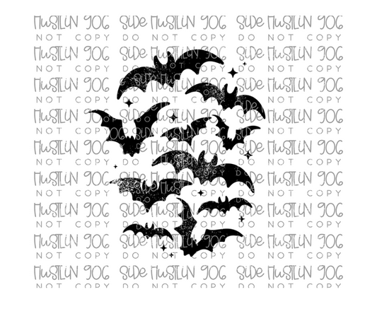 Black  Flying Bats-Ready to Press Transfer