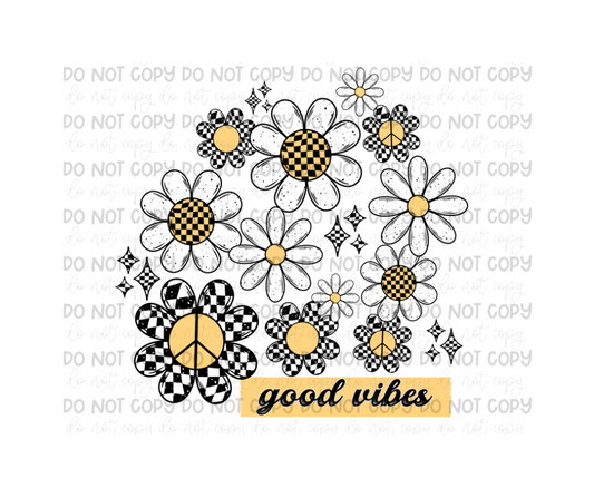 Good Vibes Checker-Ready to Press Transfer