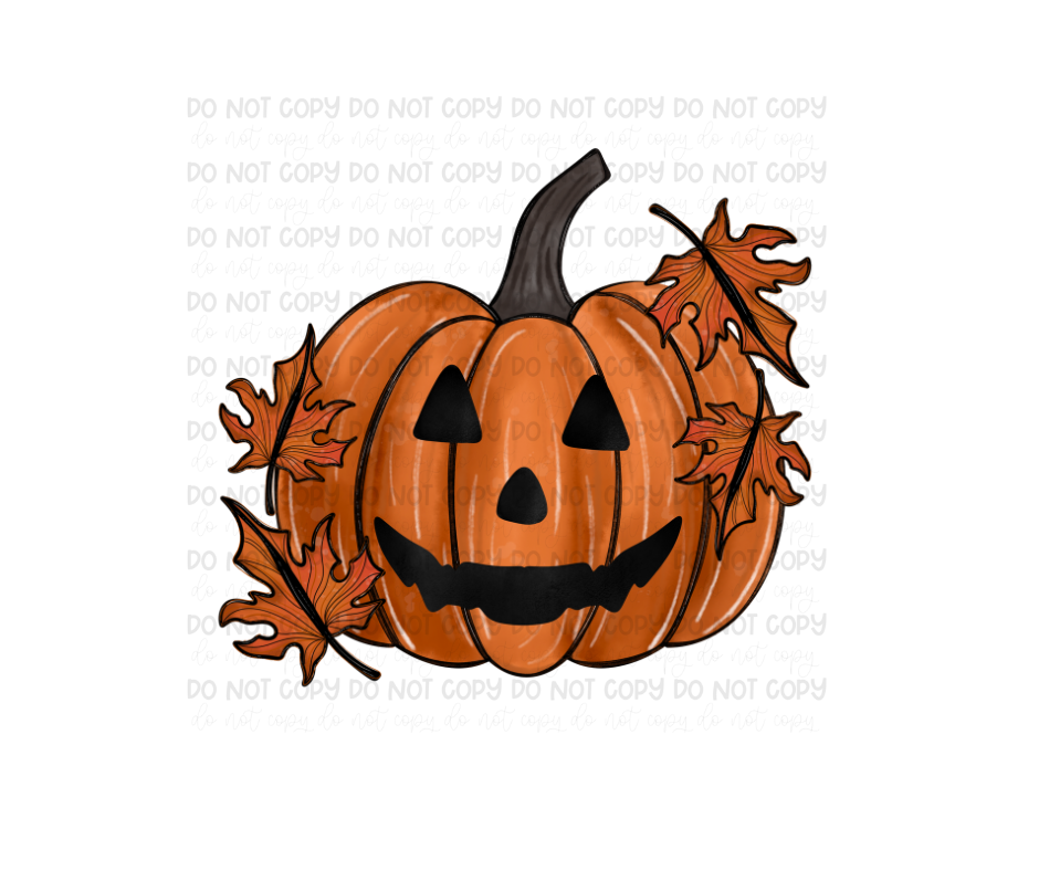 Watercolor Jack o lantern-Ready to Press Transfer