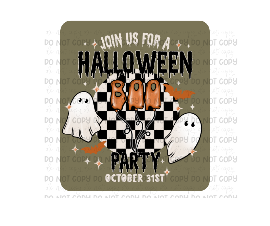 Halloween Party white words-Ready to Press Transfer