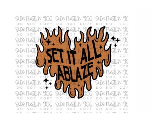 Set it All Ablaze heart-Ready to Press Transfer