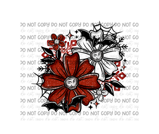 Bat Christmas Florals-Ready to Press Transfer