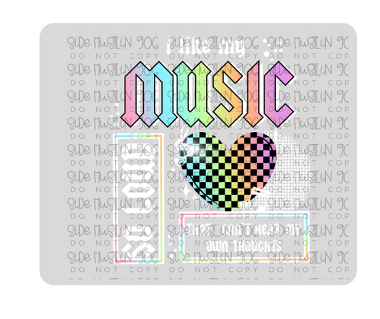 Music Loud White-Ready to Press Transfer