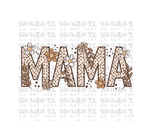 Neutral Floral Mama-Ready to Press Transfer