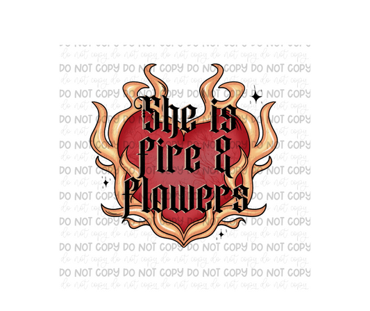 Fire & Flowers-Ready to Press Transfer