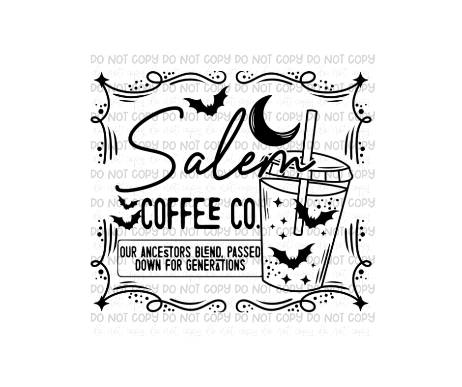 Salem Coffee black-Ready to Press Transfer