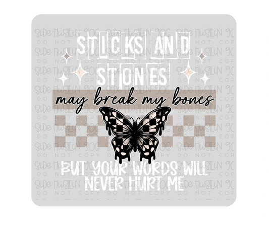 Sticks and Stones White-Ready to Press Transfer