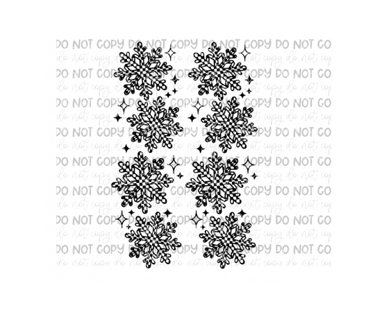 Checker Snowflake Sleeves-Ready to Press Transfer
