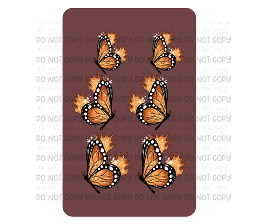 Fire Butterflies white SLEEVES-Ready to Press Transfer