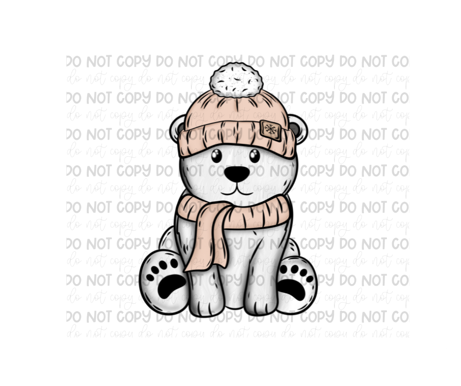 Beanie Polar Bear-Ready to Press Transfer