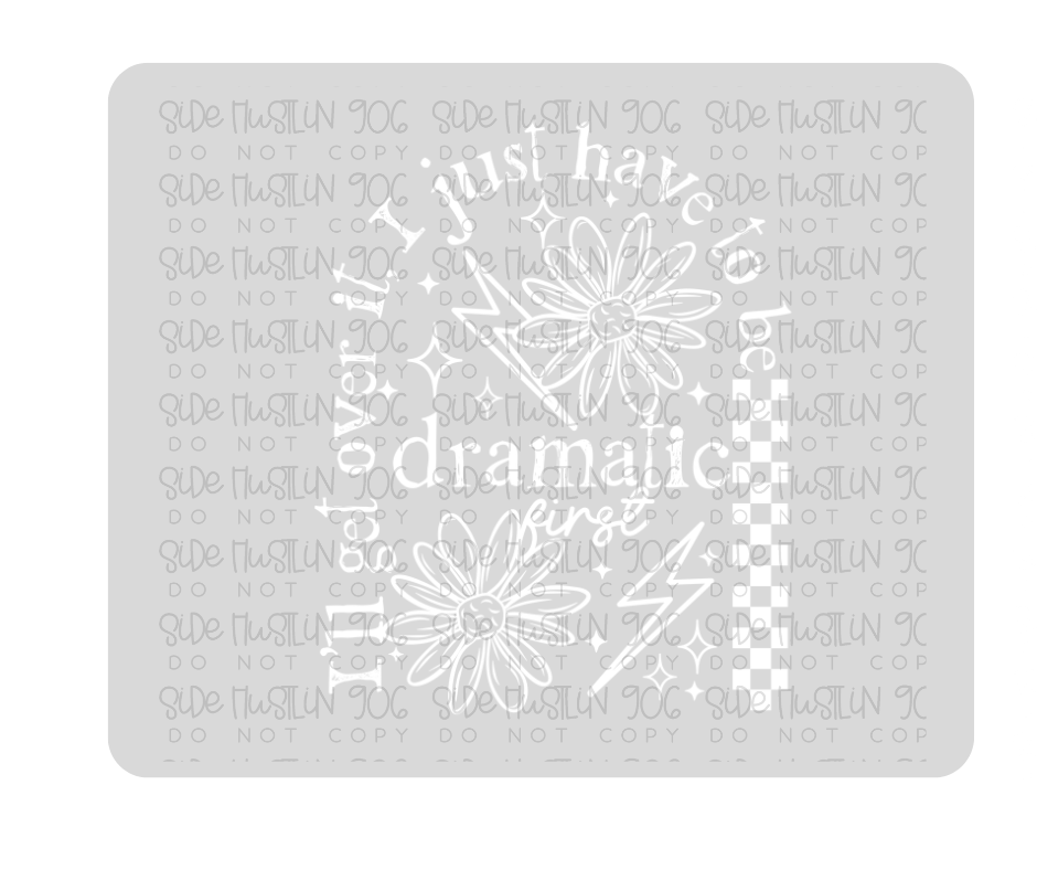 Dramatic Single Color White-Ready to Press Transfer