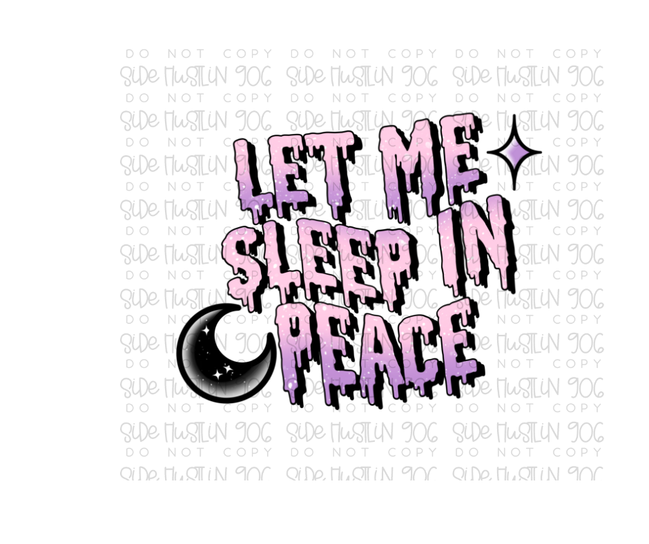 Sleep in Peace words-Ready to Press Transfer