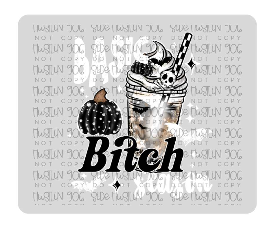 Basic Bitch Season White Outlines-Ready to Press Transfer