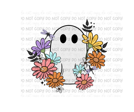 Floral ghostie-Ready to Press Transfer