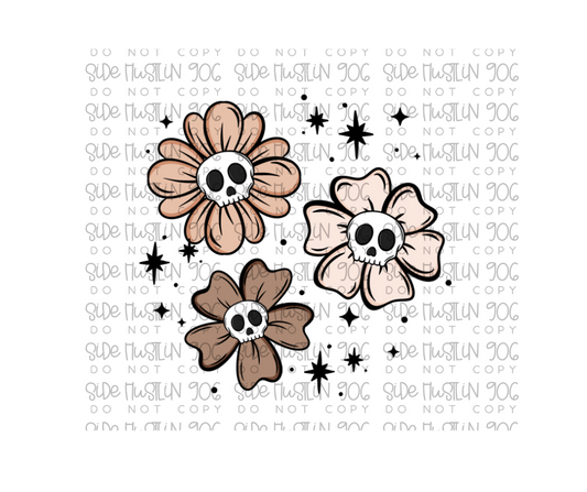 Skellie Florals & Stars-Ready to Press Transfer