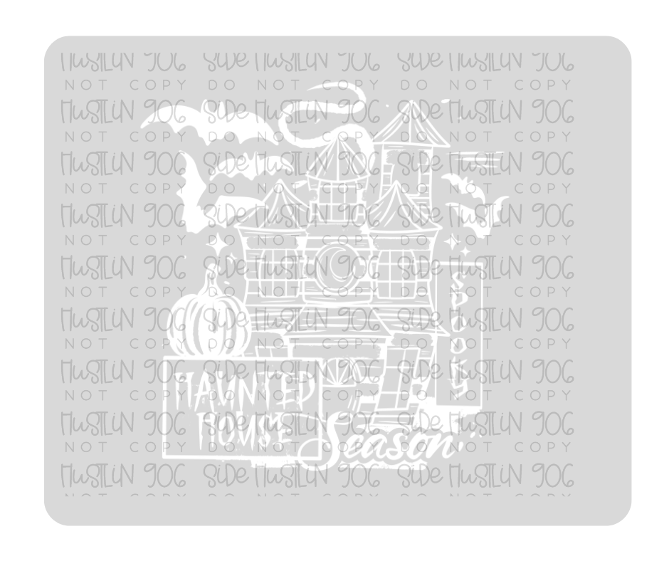 Haunted House Season Single Color White-Ready to Press Transfer