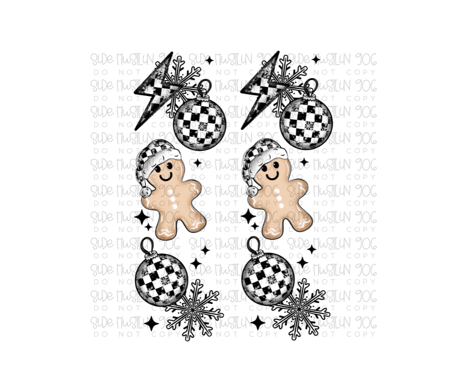 Very Merry Checker Sleeve-Ready to Press Transfer