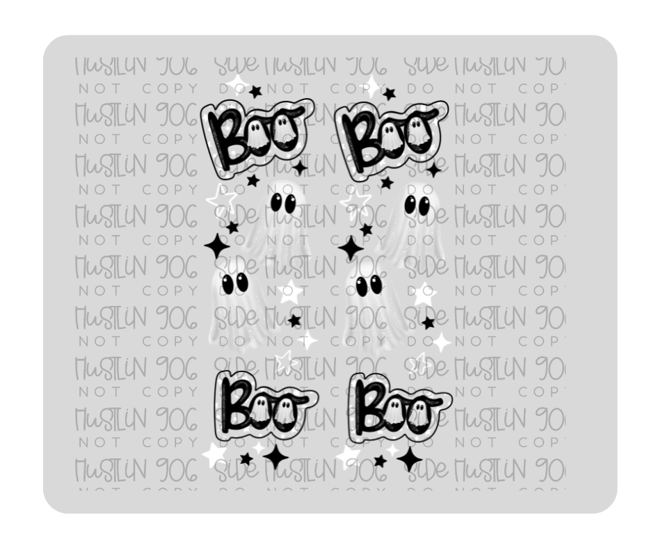 B & W Boo Sleeve -Ready to Press Transfer