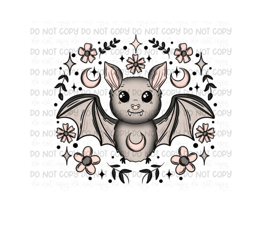 Floral Bat-Ready to Press Transfer