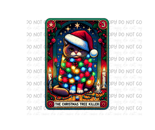 Christmas Tree Cat 2 -Ready to Press Transfer