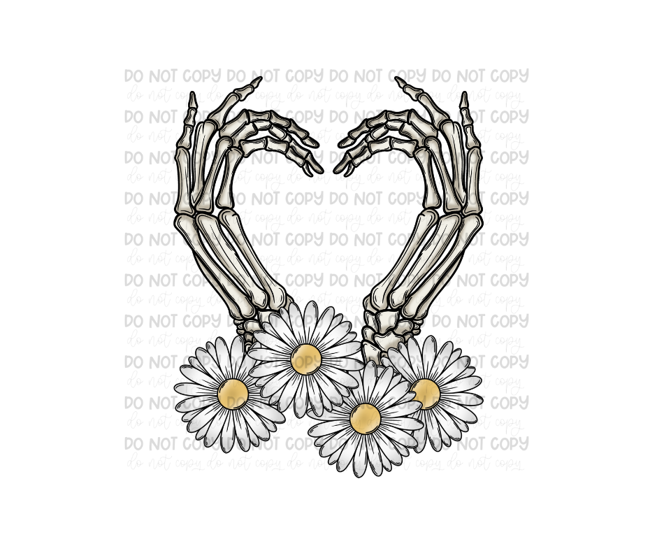 Heart skellie Daisy color-Ready to Press Transfer