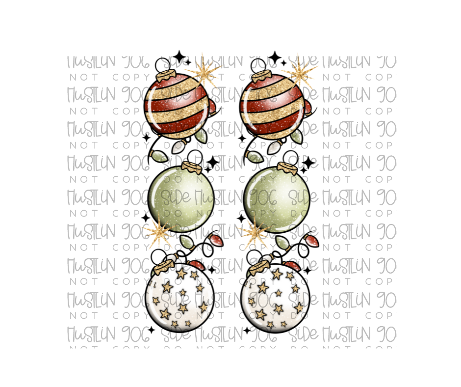 Holly Jolly Ornaments Sleeve-Ready to Press Transfer