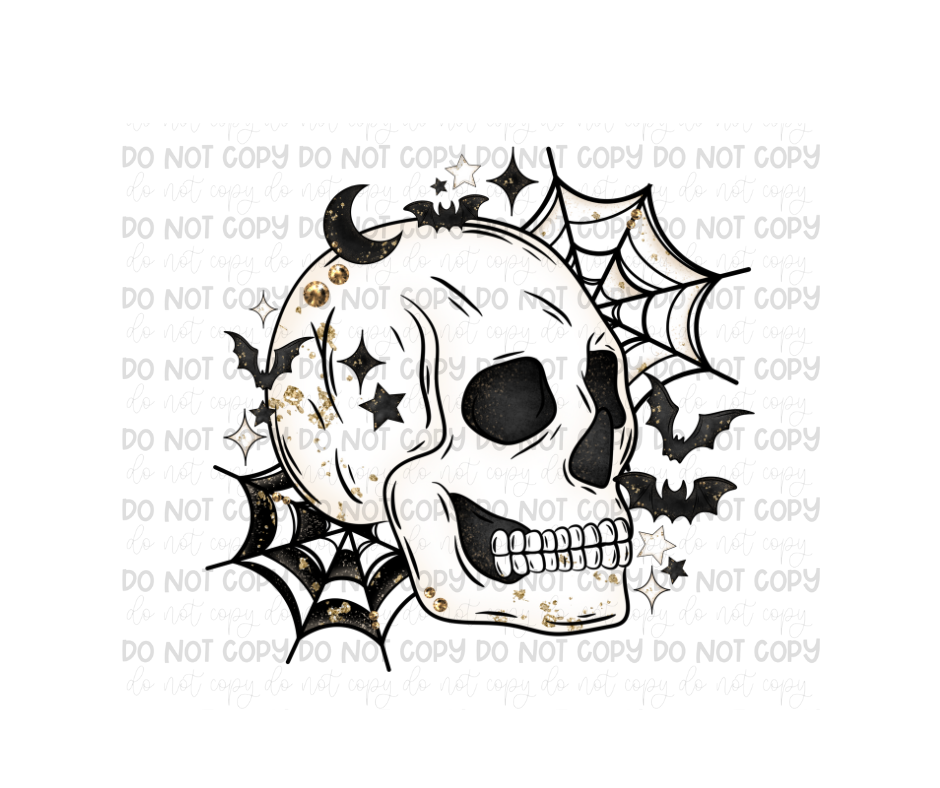 Web Skull-Ready to Press Transfer