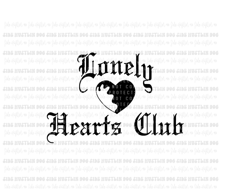 Lonely Hearts Club black-Ready to Press Transfer