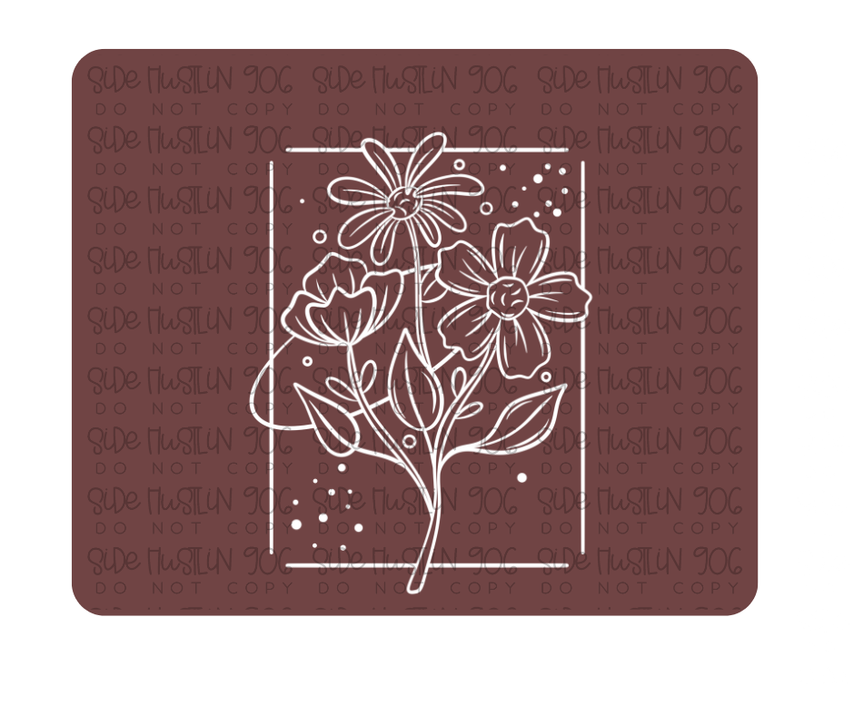 Line work Florals single color white-Ready to Press Transfer