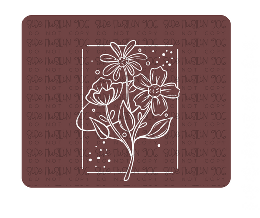 Line work Florals single color white-Ready to Press Transfer
