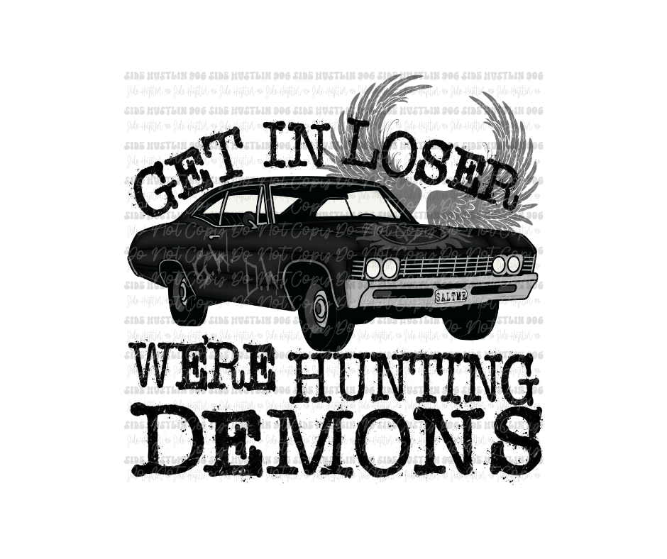 Hunting Demons wings-Ready to Press Transfer