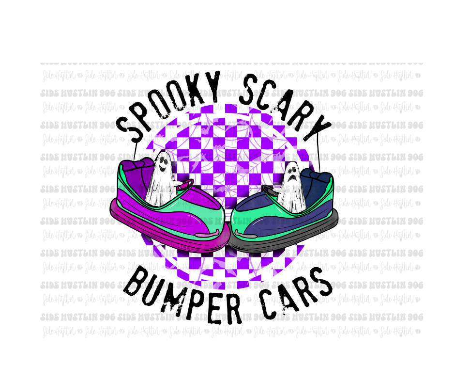 Spooky Scary Bumper Cars-Ready to Press Transfer