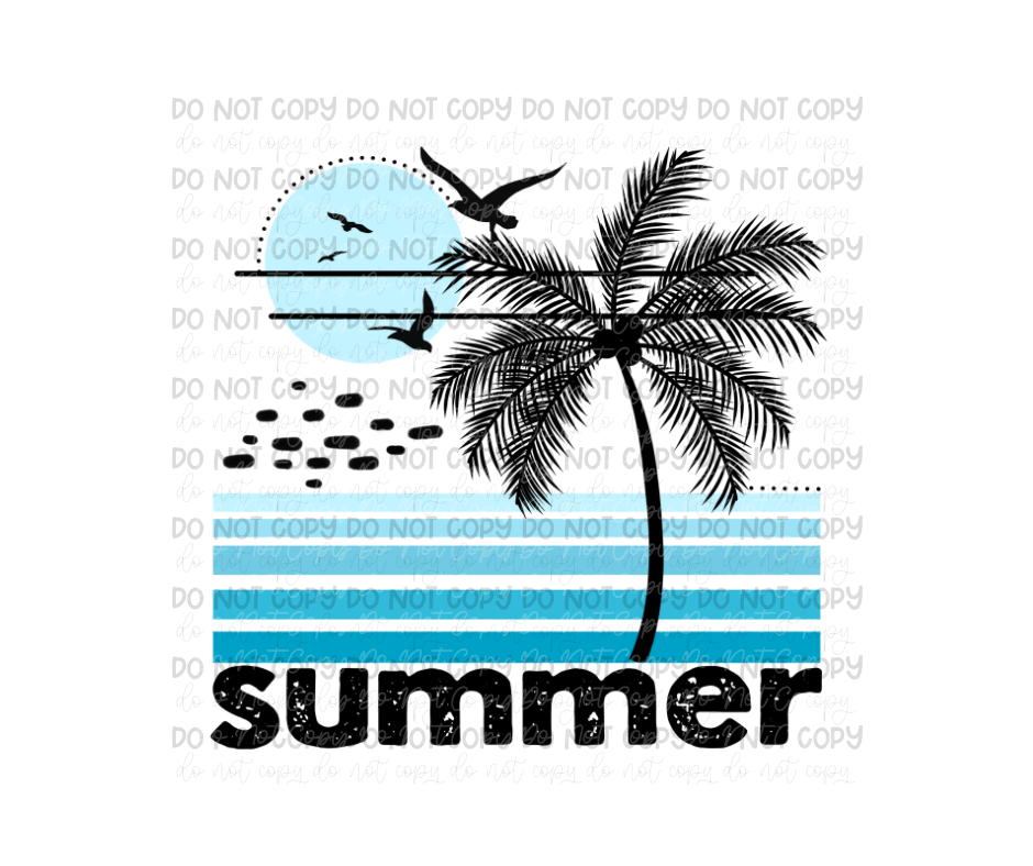 Summer blue-Ready to Press Transfer