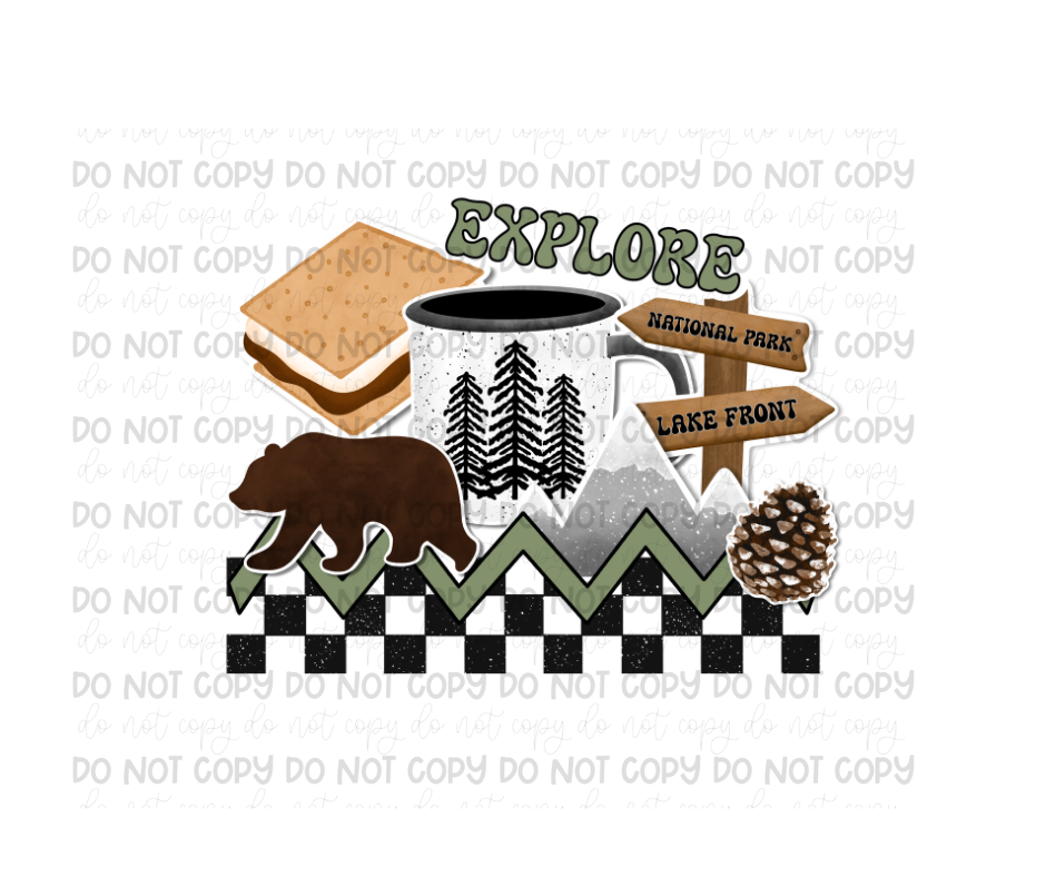 Camping Sticker-Ready to Press Transfer