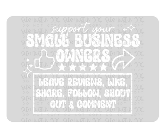 Support Small Biz Owners white-Ready to Press Transfer