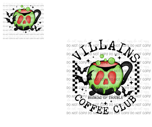 Villains Coffee Club w/pocket-Ready to Press Transfer