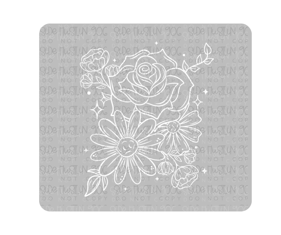 Florals Single Color-Ready to Press Transfer
