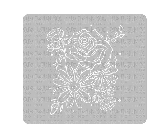 Florals Single Color-Ready to Press Transfer