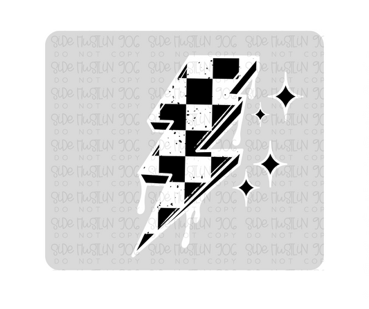Fav Colors Are Black lightning bolt White Outlines-Ready to Press Transfer