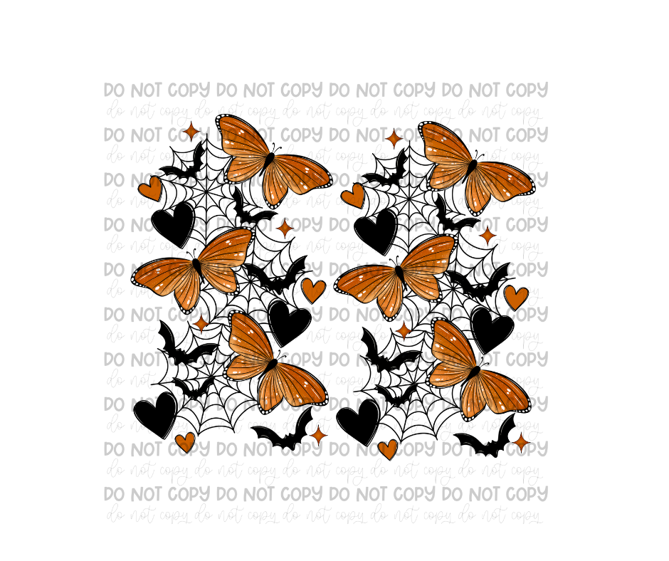 Floral Web Butterfly SLEEVES-Ready to Press Transfer