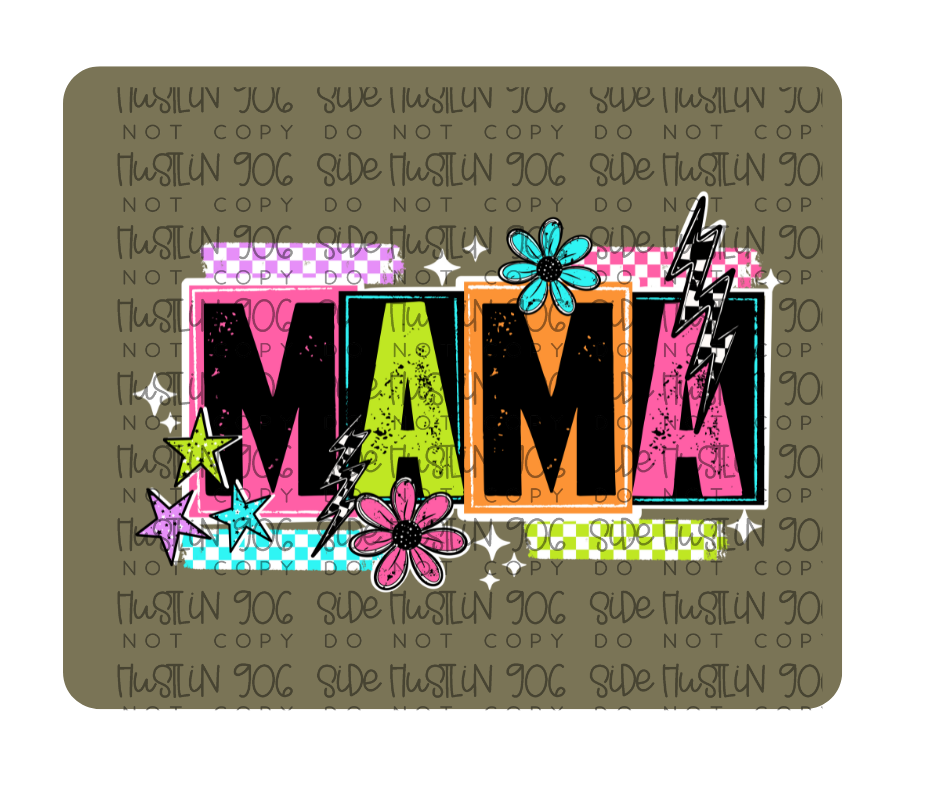 Mama Rainbow White Outlines-Ready to Press Transfer