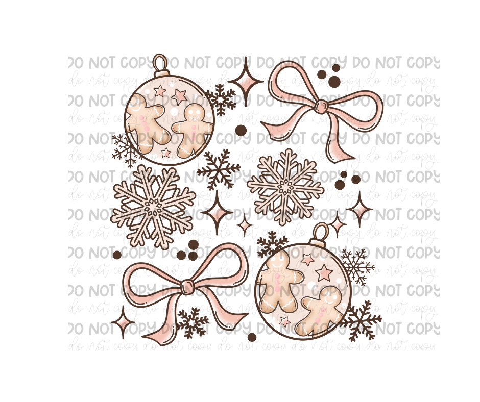 Boho Bows & Snowflakes-Ready to Press Transfer