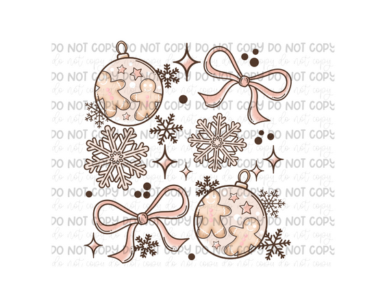 Boho Bows & Snowflakes-Ready to Press Transfer