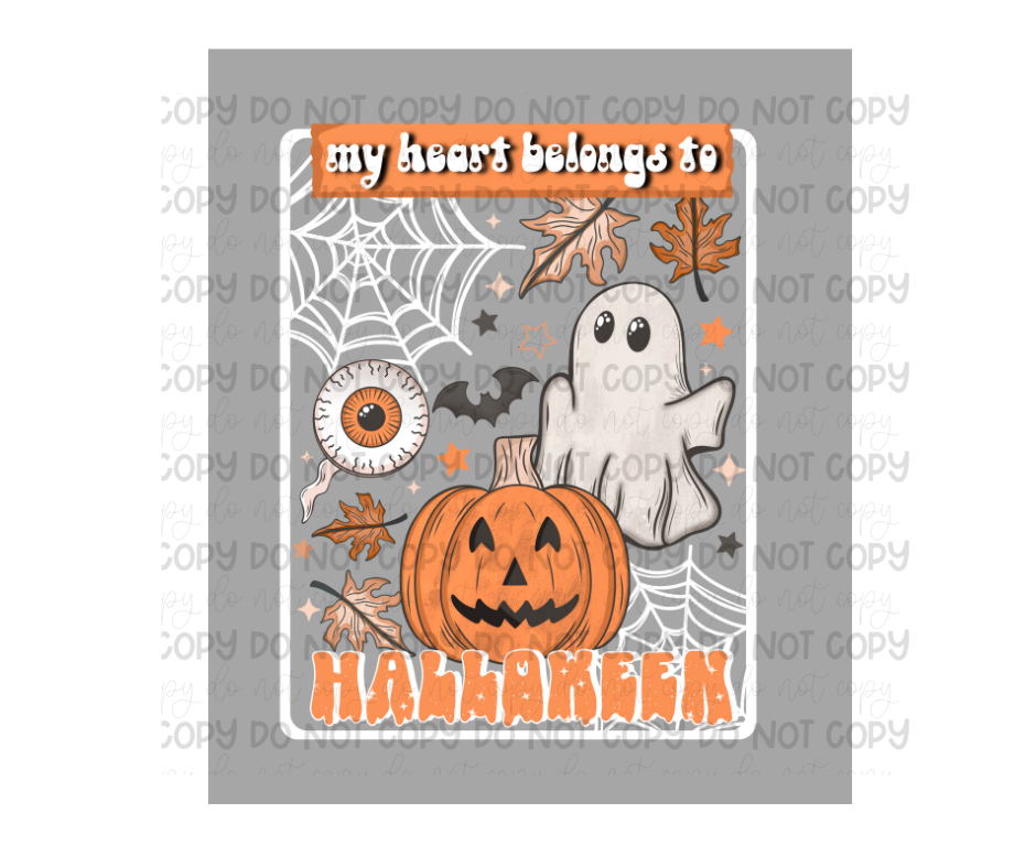 Heart Halloween white-Ready to Press Transfer