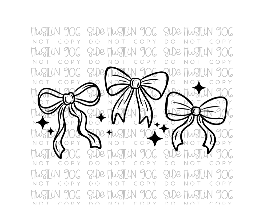 Single Color Bows-Ready to Press Transfer