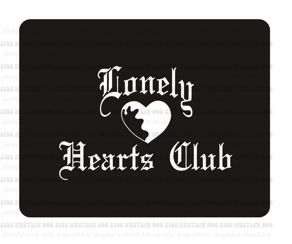 Lonely Hearts Club white-Ready to Press Transfer