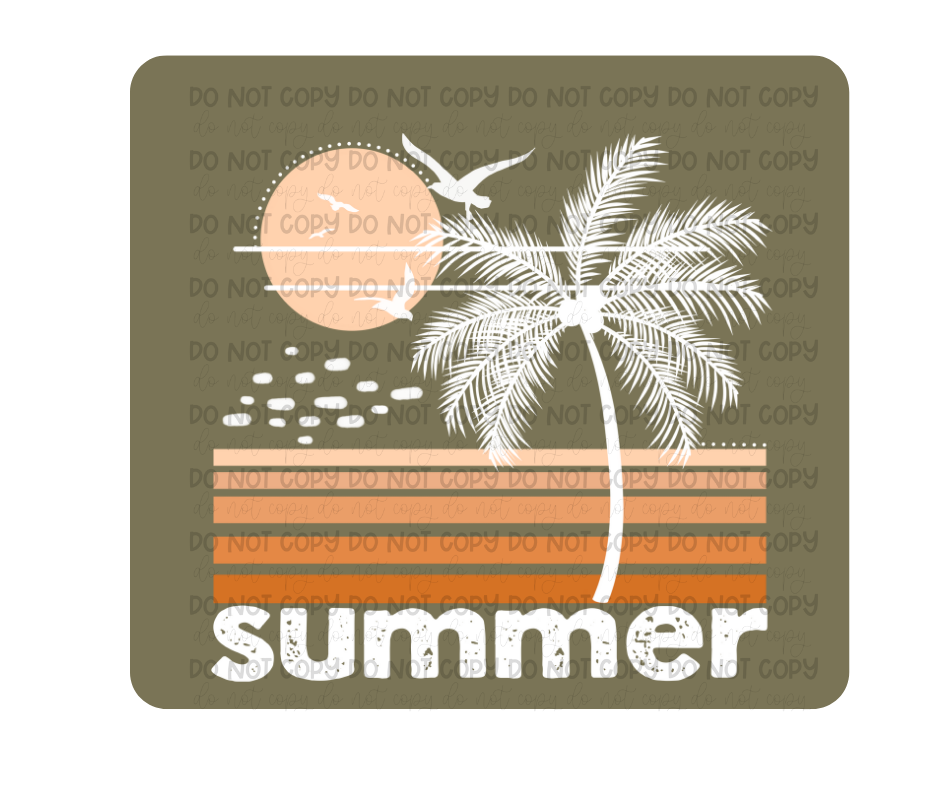 Summer peach/white-Ready to Press Transfer