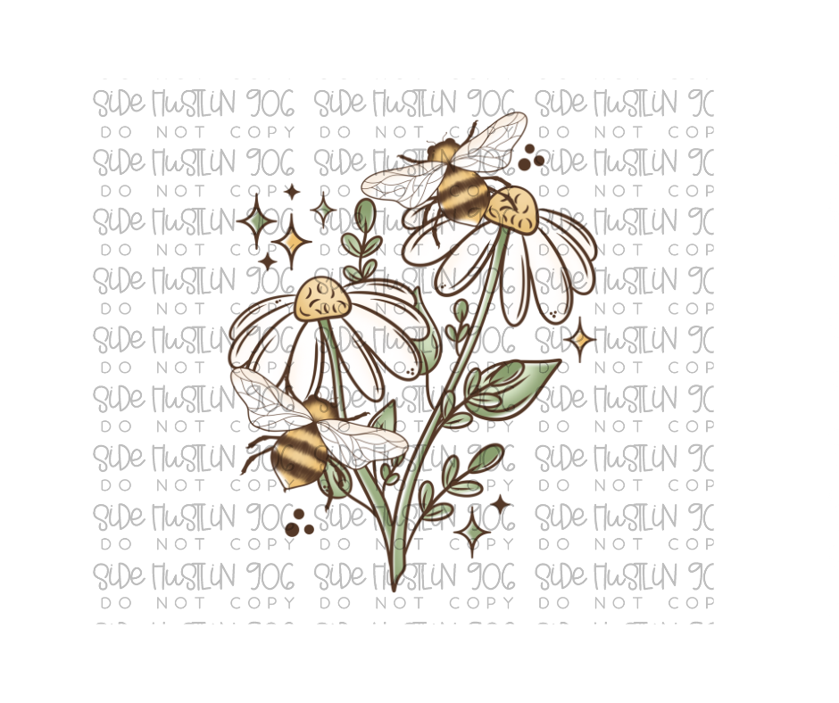 Daisy Bees-Ready to Press Transfer