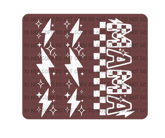 Mama with sleeve single color white-Ready to Press Transfer